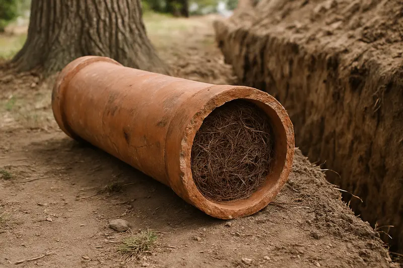 Tree roots in the sewer line